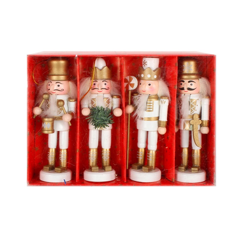 Christmas Champagne White Nutcrackers 13cm Pack of 4