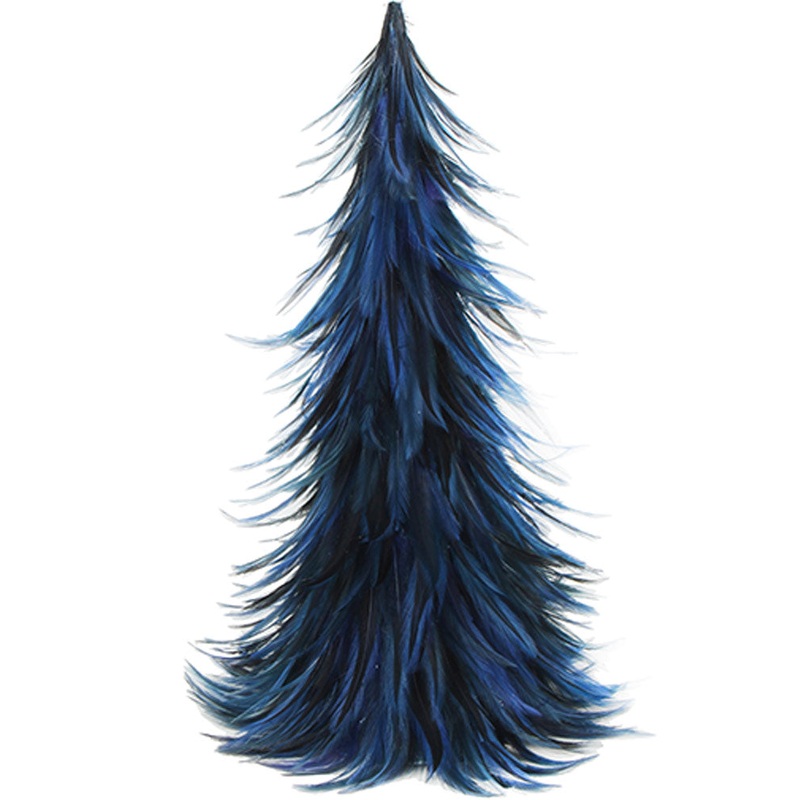 Christmas Tree Decorative Cone with Feathers 37cm