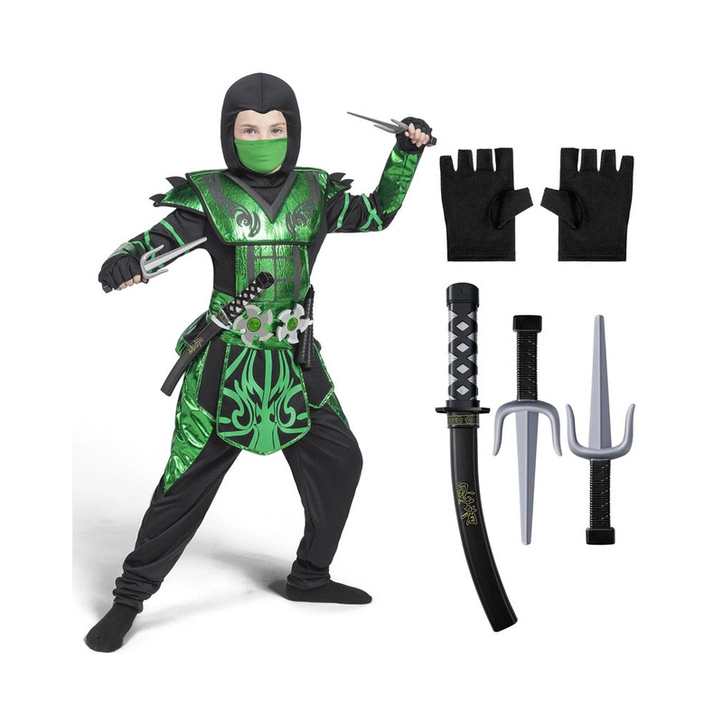 Green Ninja Complete Boys Costume