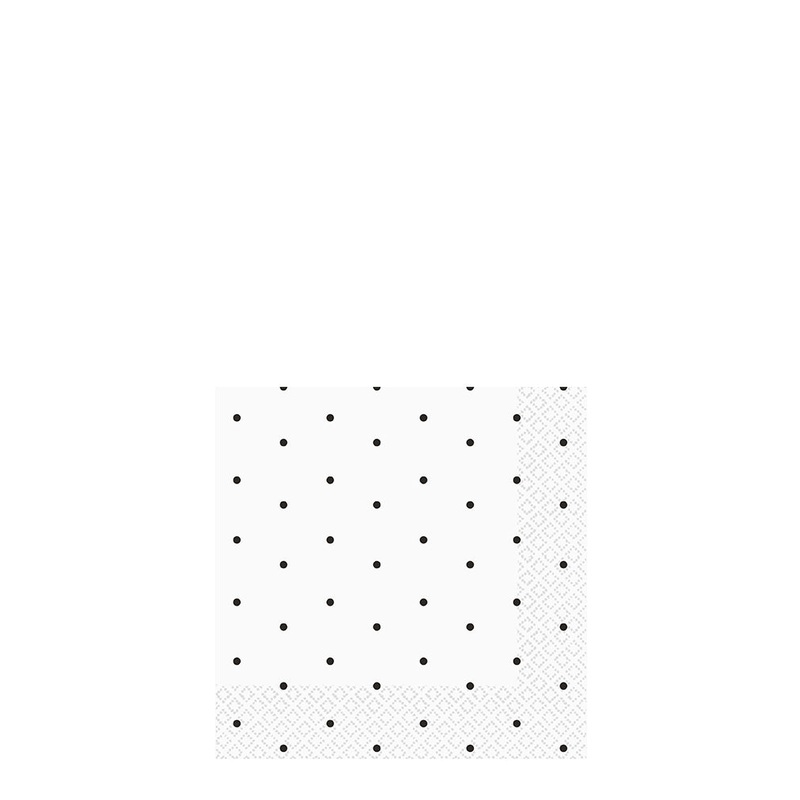 Jet Black Dots Beverage Napkins Pack of 16
