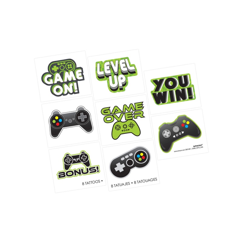Level Up Gaming Tattoo Favors
