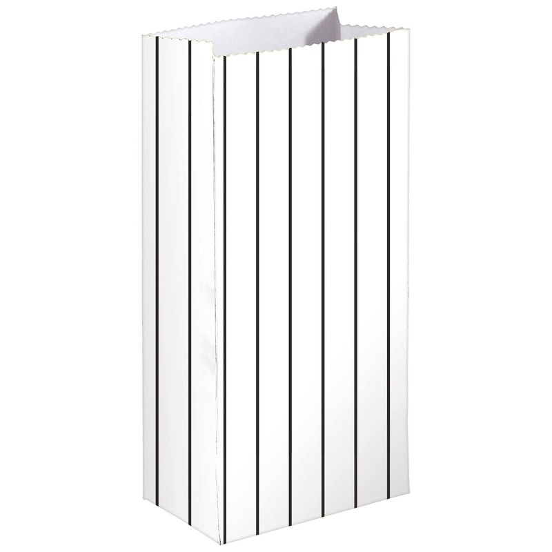 Stripe Paper Treat Bags Jet Black