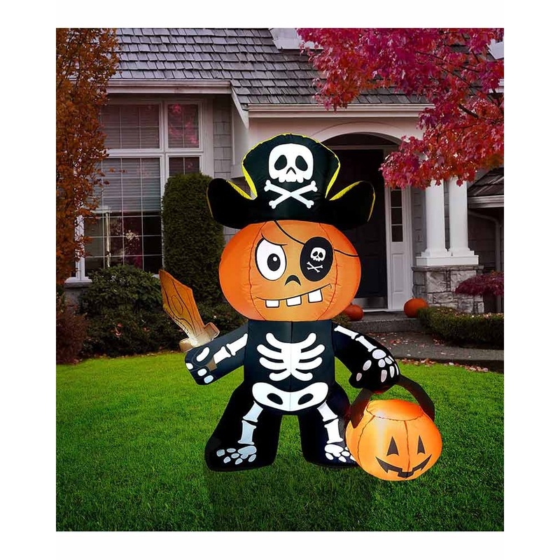 Tall Pirate Pumpkin Lawn Inflatable 1.5m