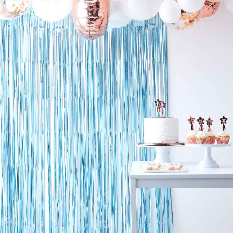 Twinkle Twinkle Curtain Backdrop Blue 2.2m