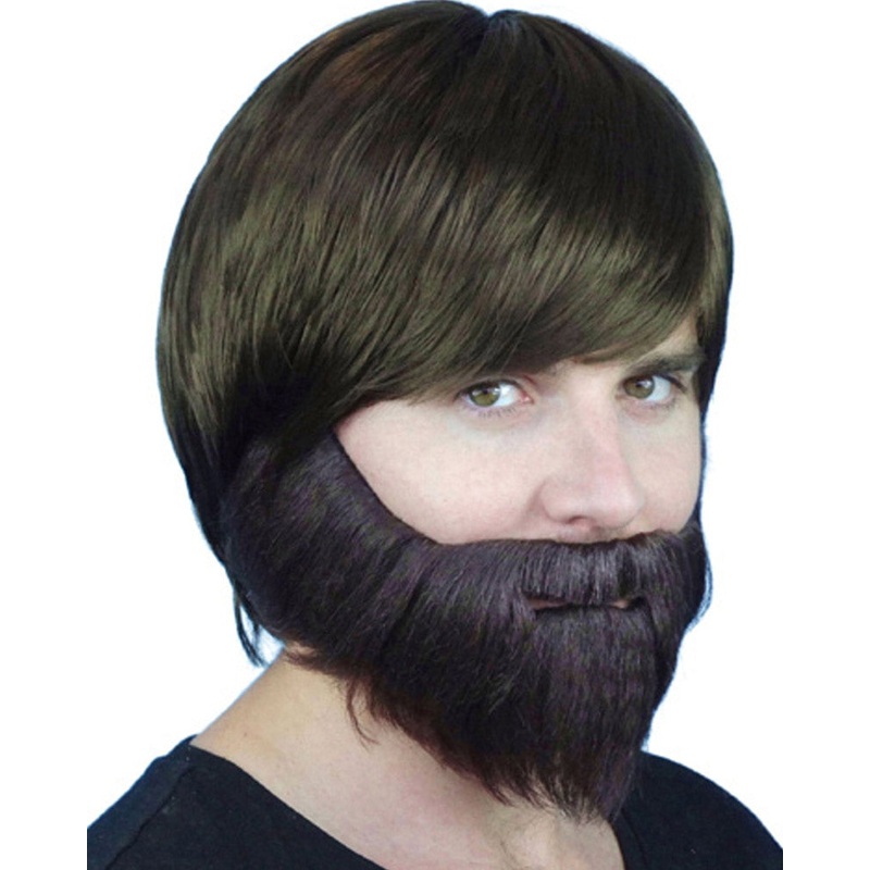 70s Brown Synthetic Beard with Elastic