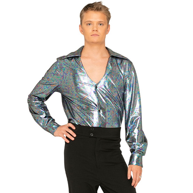 70s Mr Disco Holographic Mens Shirt