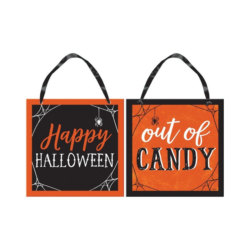 Classic Orange and Black Out of Candy Reversible MDF Sign 30cm