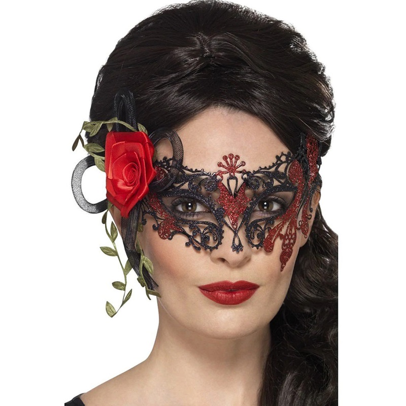Day of the Dead Metal Filigree Half Mask