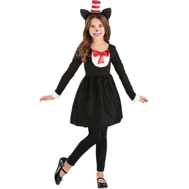 Dr Seuss The Cat In The Hat Deluxe Girls Costume