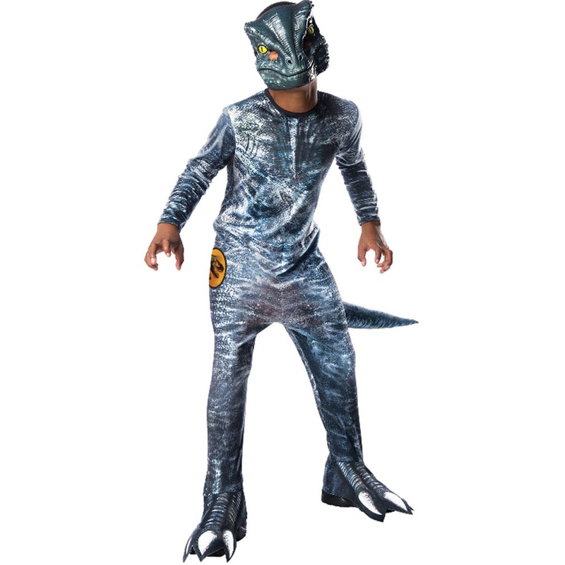 Jurassic World Velociraptor Blue Lenticular Deluxe Boys Costume