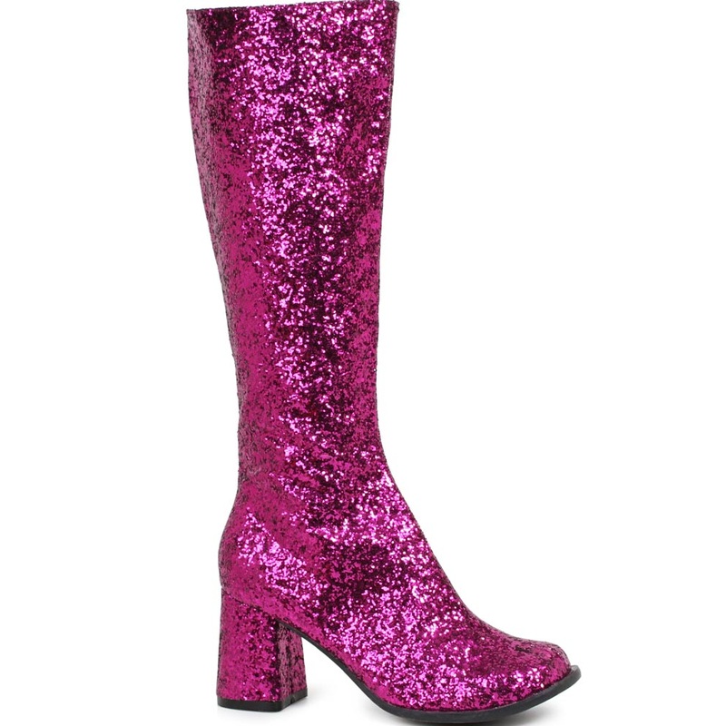 Pink Glitter Go Go Womens Boots