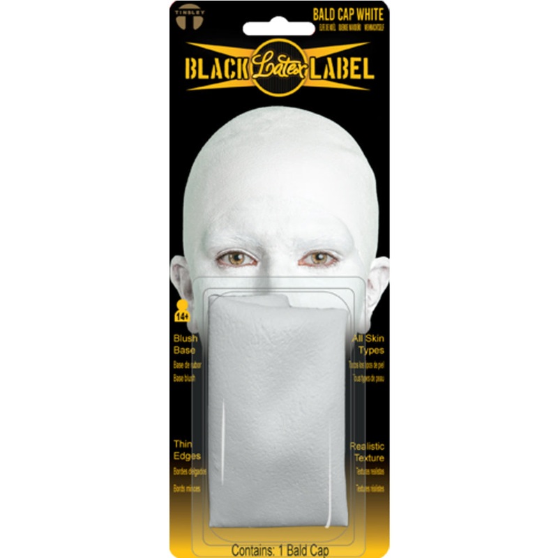 Black Label White Bald Cap