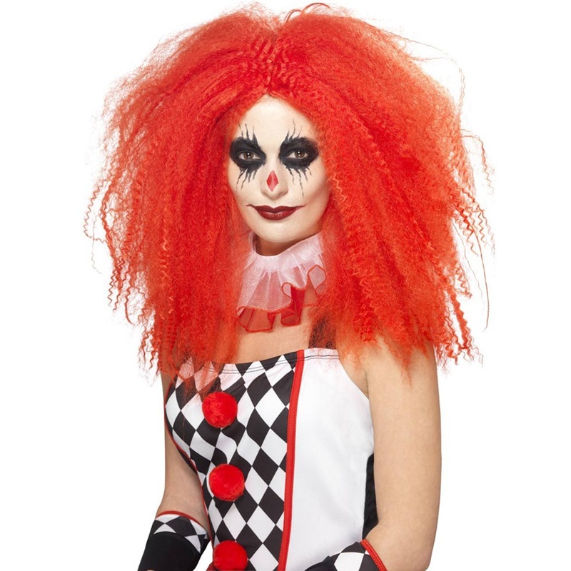 Clown Crimped Red Wig