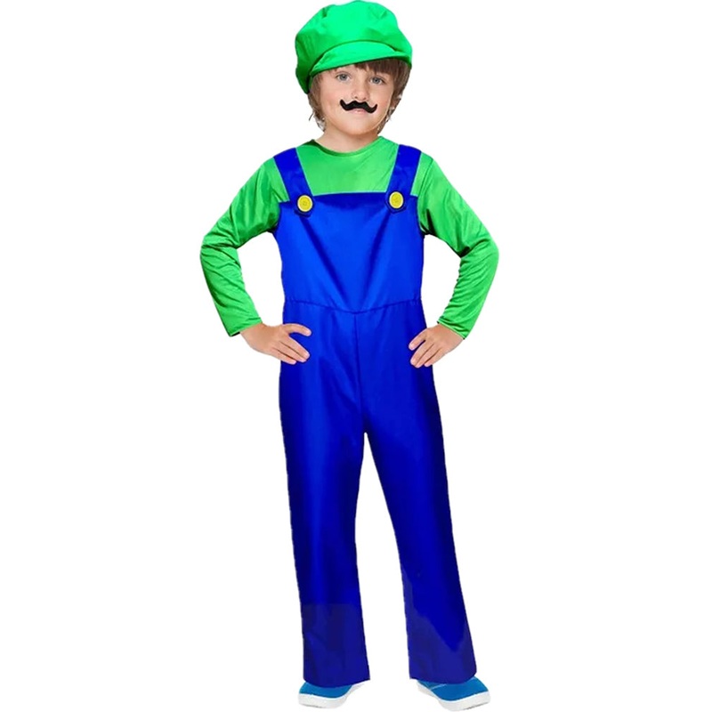 Little Green Plumber Hero Kids Costume