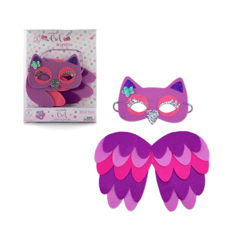 Purple Cute Owl Mask and Wings Set
