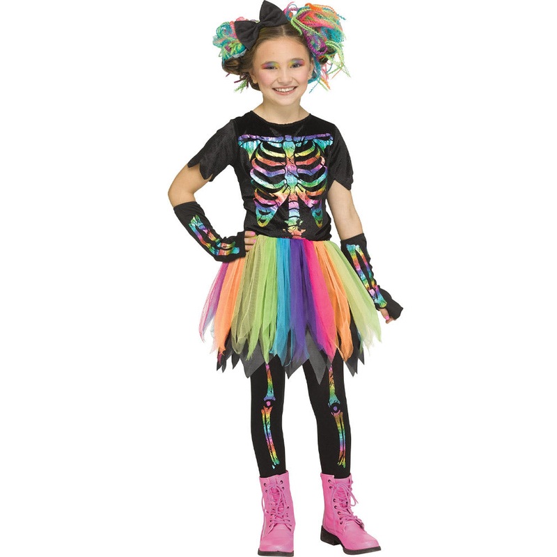 Rainbow Skele Kids Costume