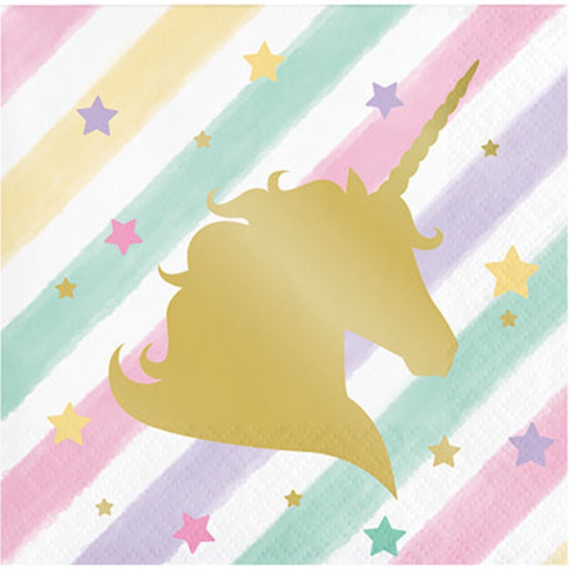 Unicorn Sparkle Beverage Napkins Pack of 16