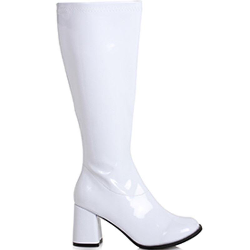 White Patent Wide Fit Go Go Womens Boots