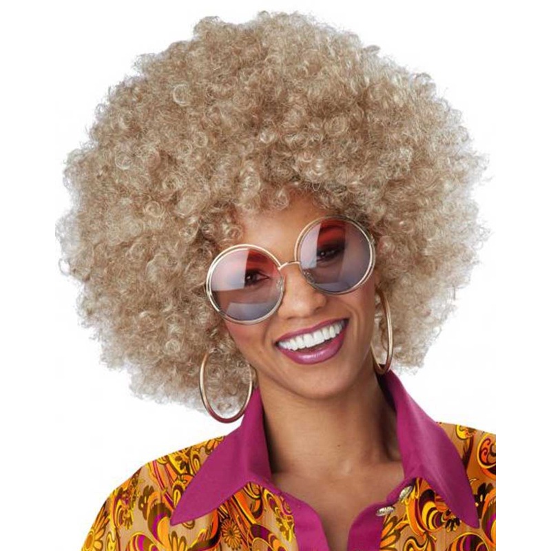 70s Foxy Lady Dirty Blonde Curly Wig