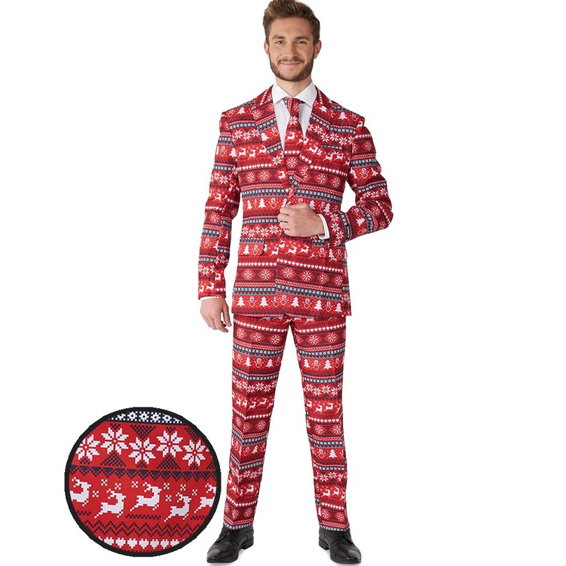 Christmas Red Nordic Pixel Suitmeister