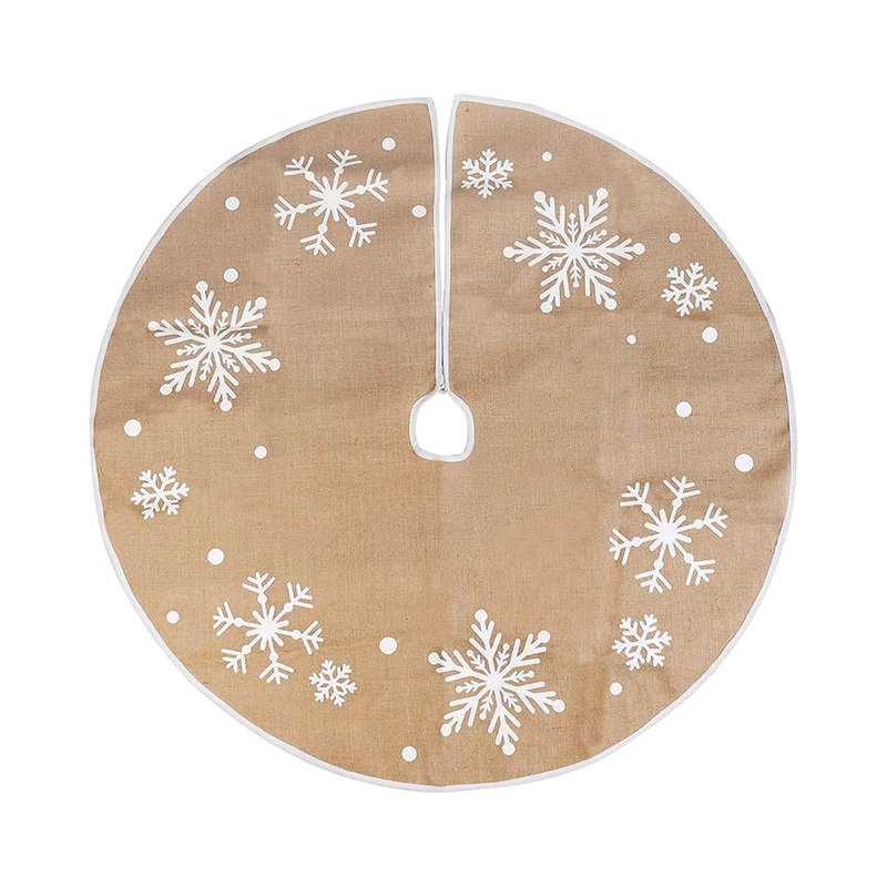 Christmas Snowflake Burlap Tree Skirt