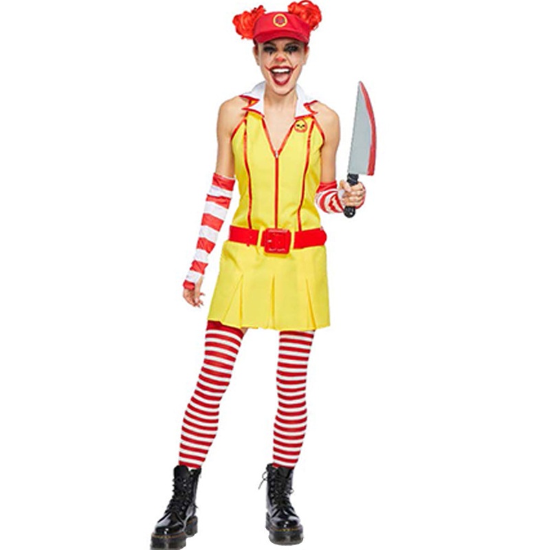 Evil Fast Food Clown Womens Costume
