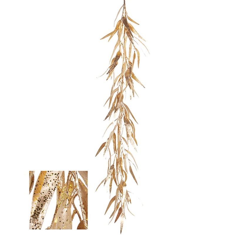 Gold Eucalyptus Christmas Garland 1.37m