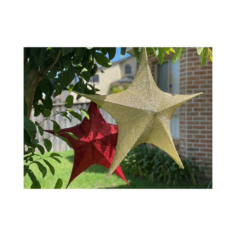 Gold Pop-Up Tinsel Star 65cm