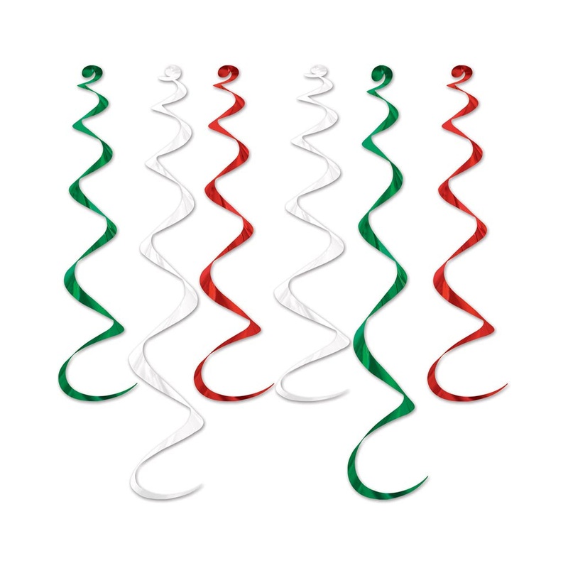 Italian Twirly Whirly Hanging Decorations Pack of 6