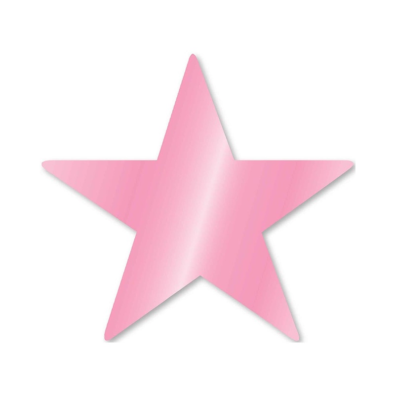 New Pink Foil Star Cutouts Pack of 5