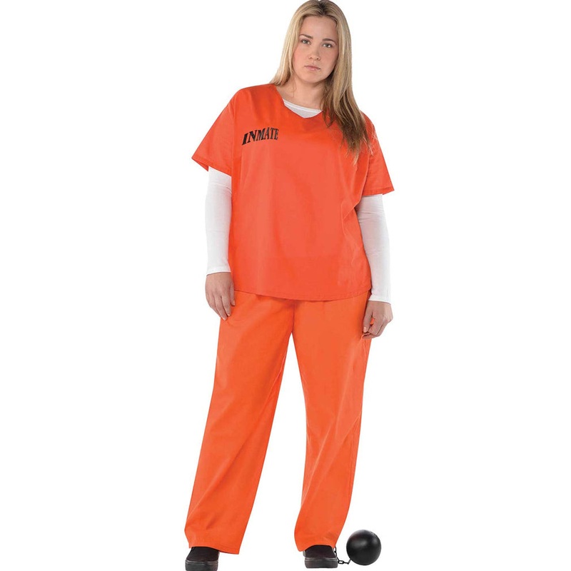 Orange Inmate Womens Plus Size Costume