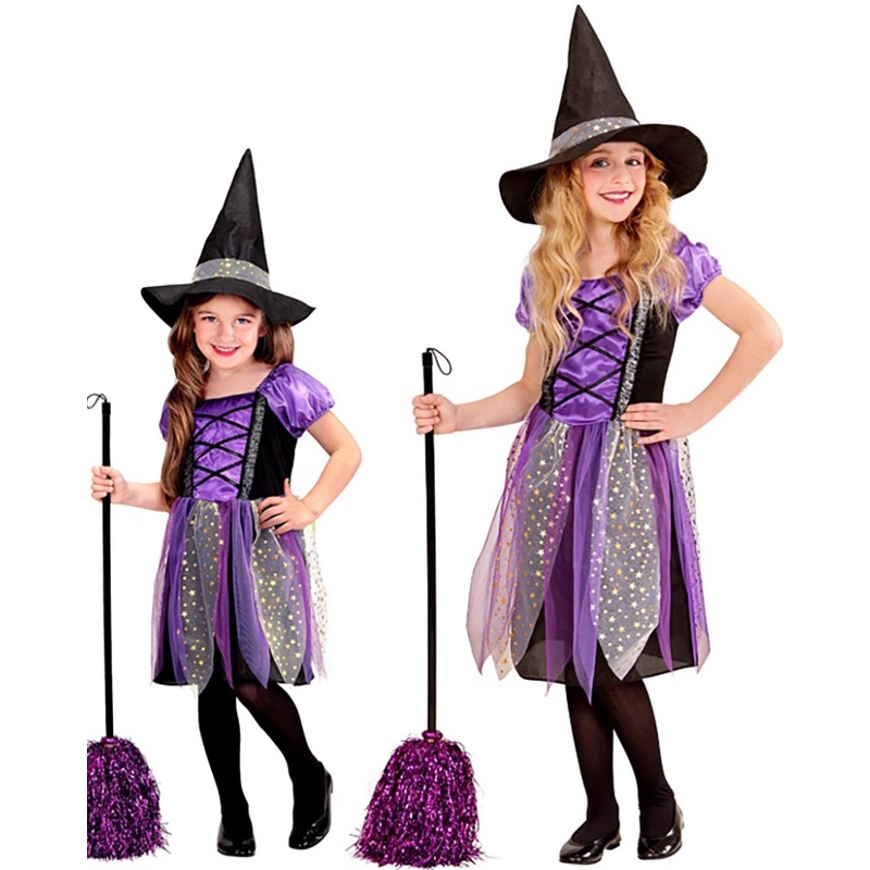 Purple Sparkle Witch Girls Costume