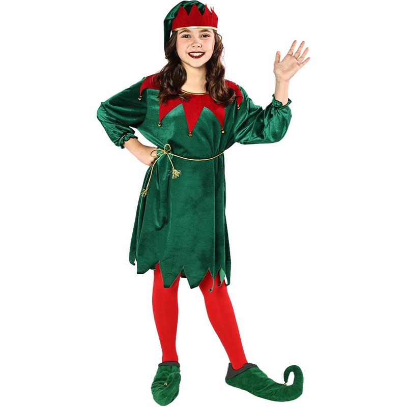 Santas Favourite Elf Kids Christmas Costume