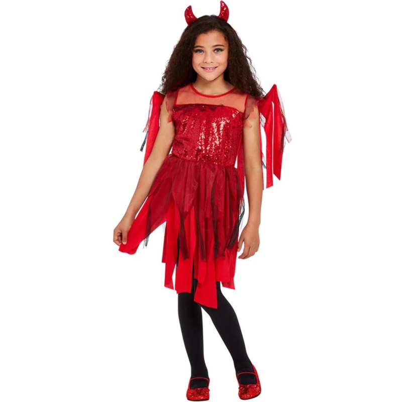 Sequin Devil Girls Costume