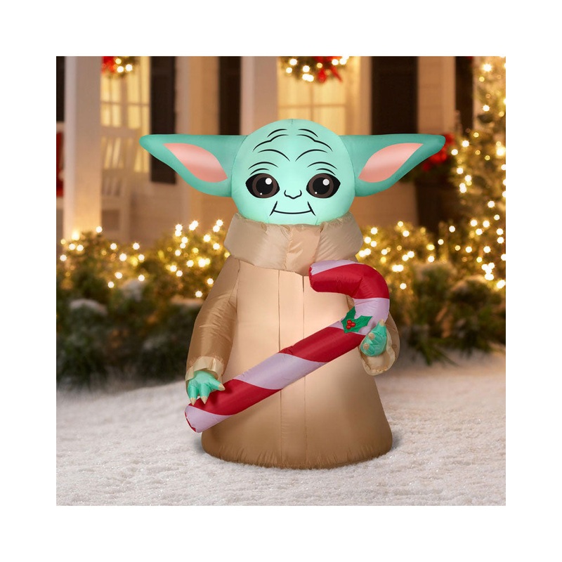 Star Wars The Child With Candy Cane Christmas Inflatable