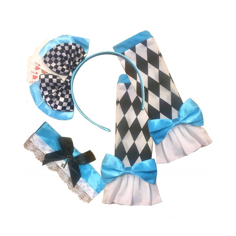 We Are All Mad Here Alice Headband Collar and Wrist Cuffs Set