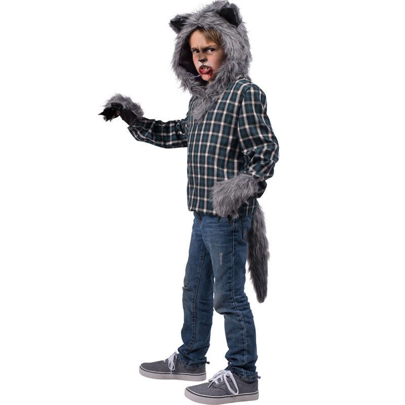 Werewolf Kids Hood Gloves and Tail Kit