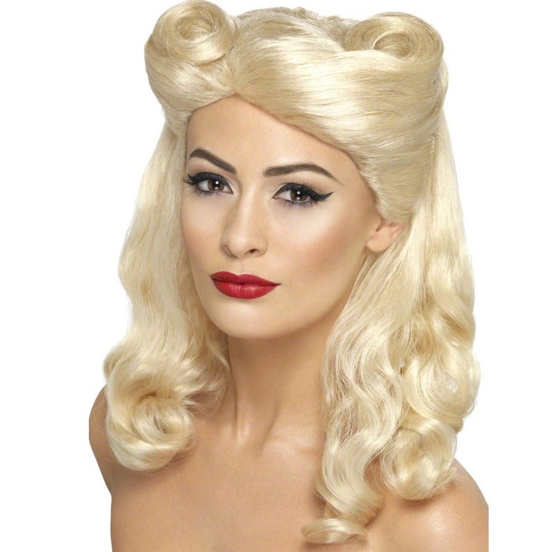 40s Pin Up Blonde Curly Wig