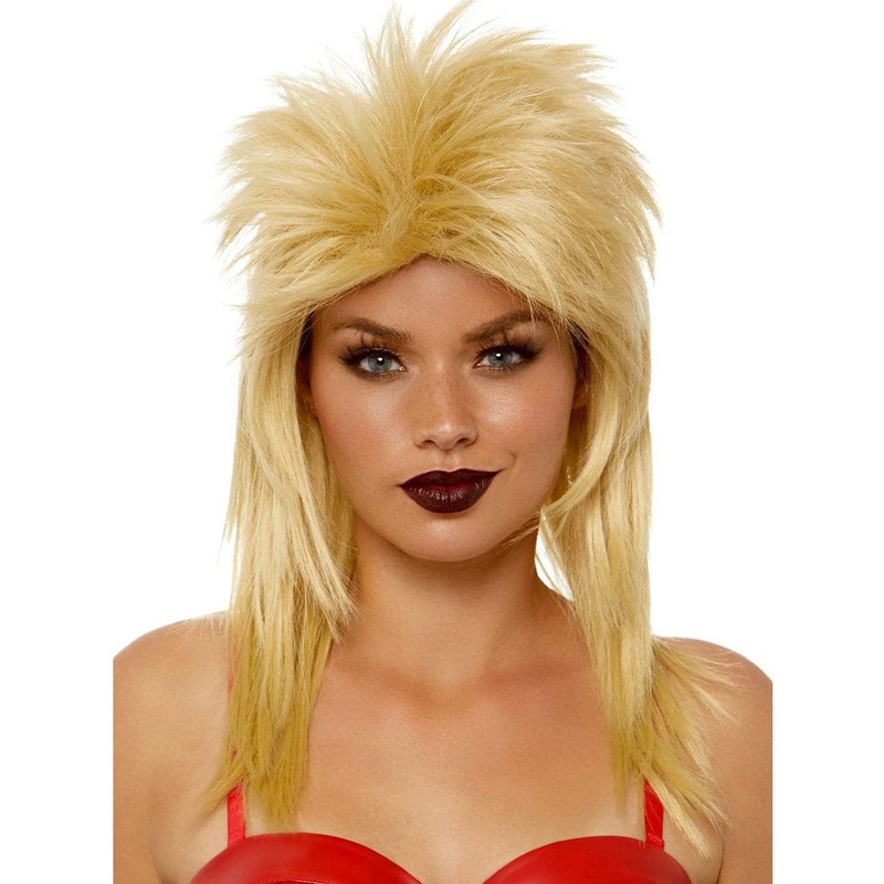 80s Rockstar Blonde Mullet Wig