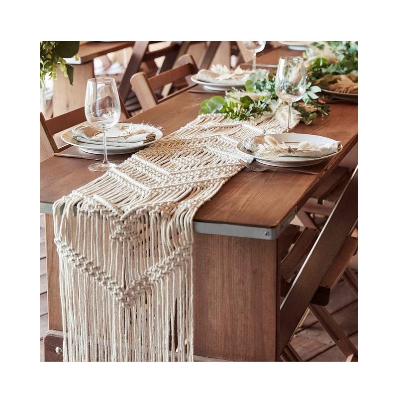 A Touch of Pampas Table Runner Macrame
