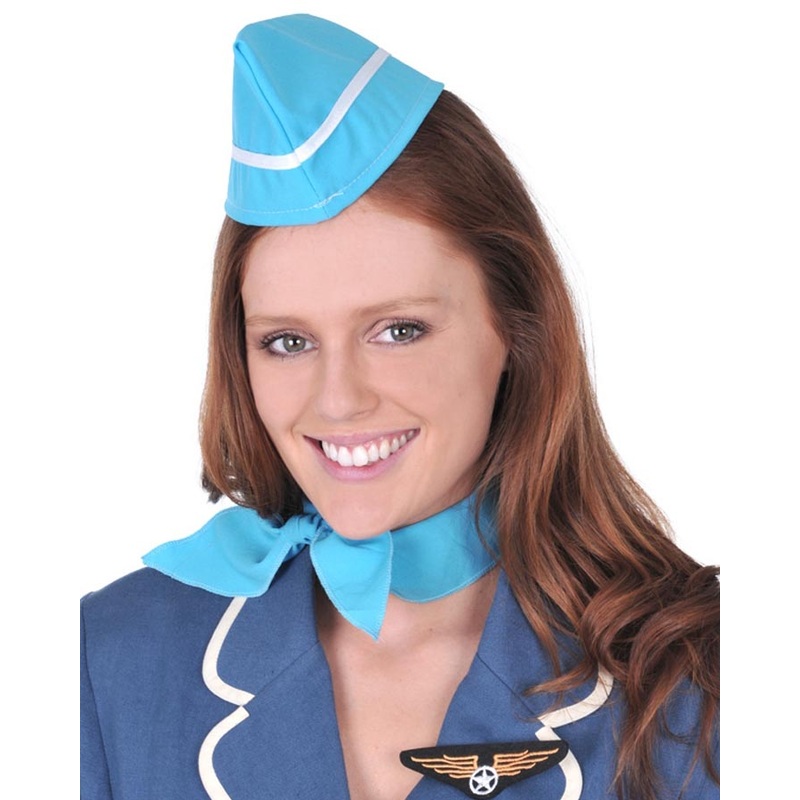 Air Hostess Hat Scarf and Badge Set