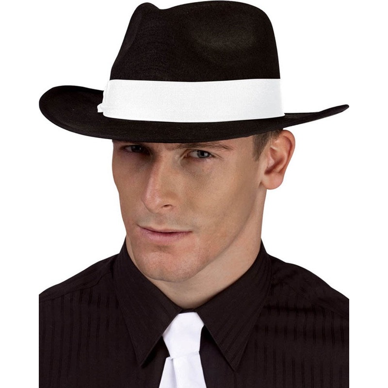 Black Fedora with White Ribbon