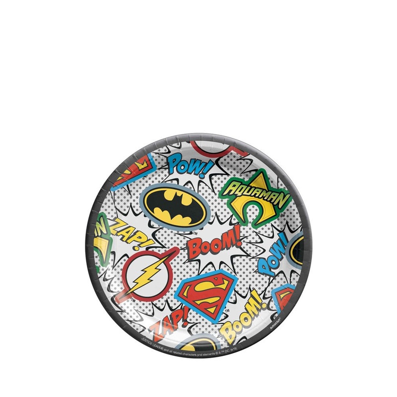 Justice League Heros Unite 17cm Paper Plates Pack of 8