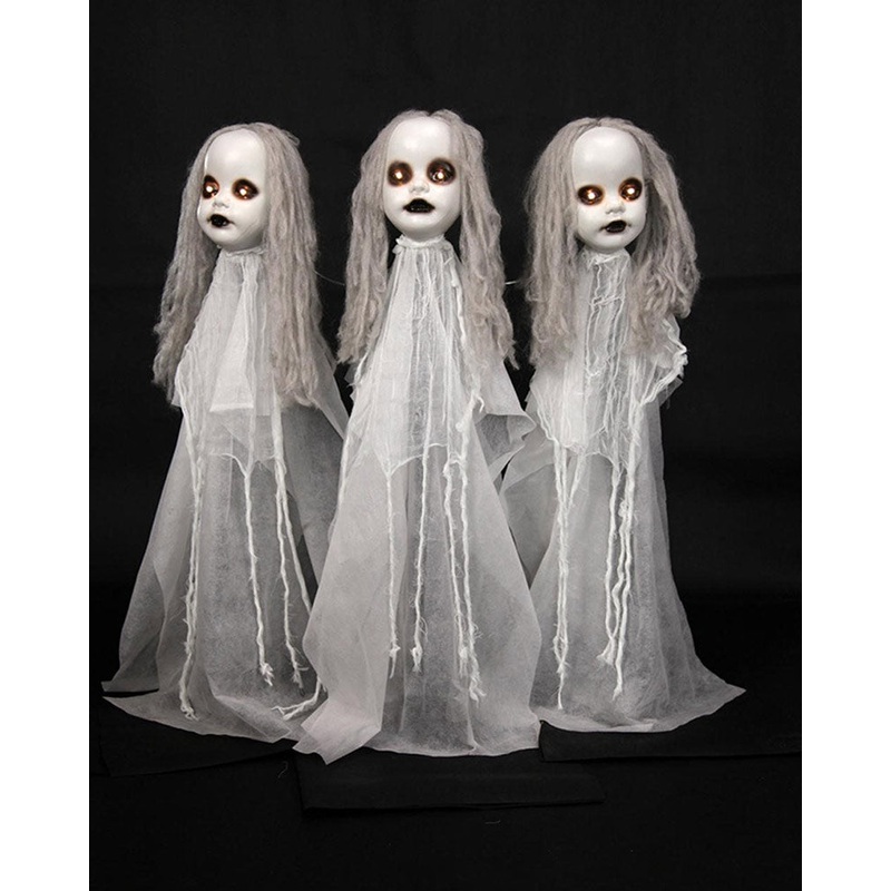Light Up Ghost Doll Garden Stakes Pack of 3