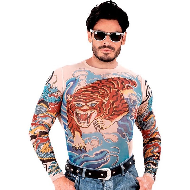 Tiger and Dragon Mens Full Body Tattoo Sleeve