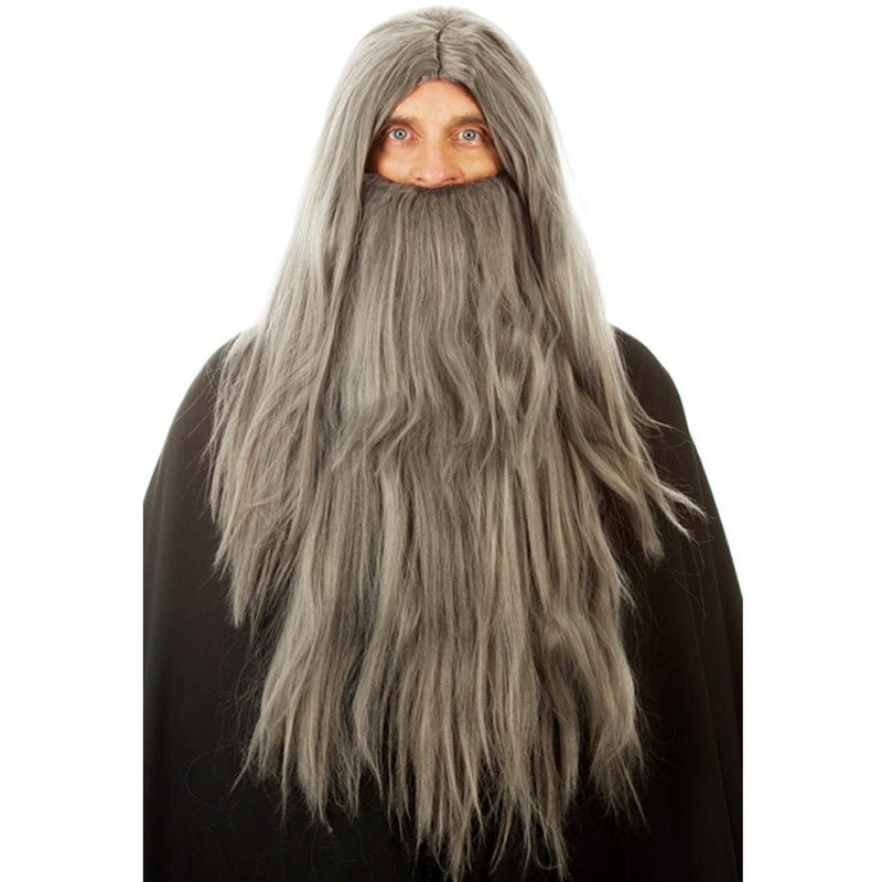 Wizard Long Grey Wig and Beard