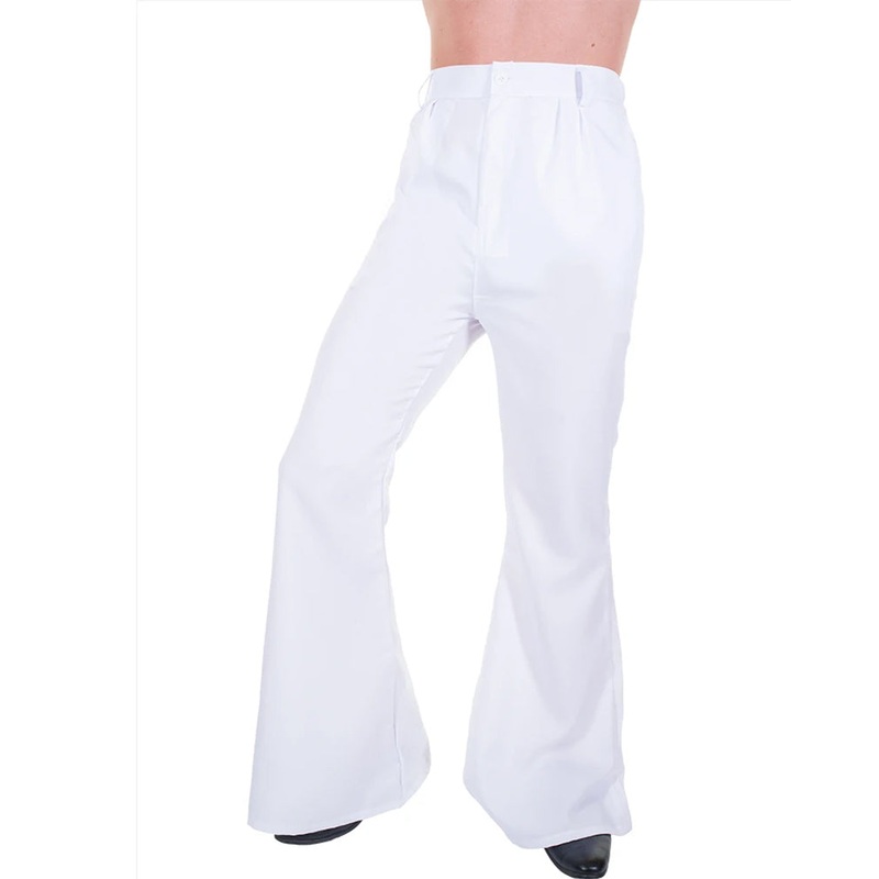 70s White Flare Mens Pants