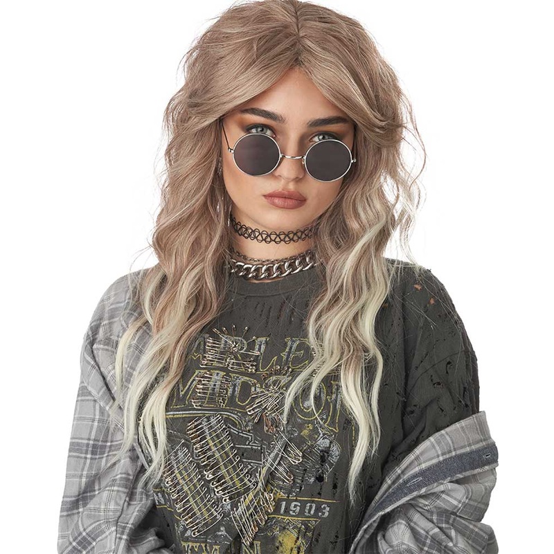 90s Grunge Rocker Long Blonde Wig