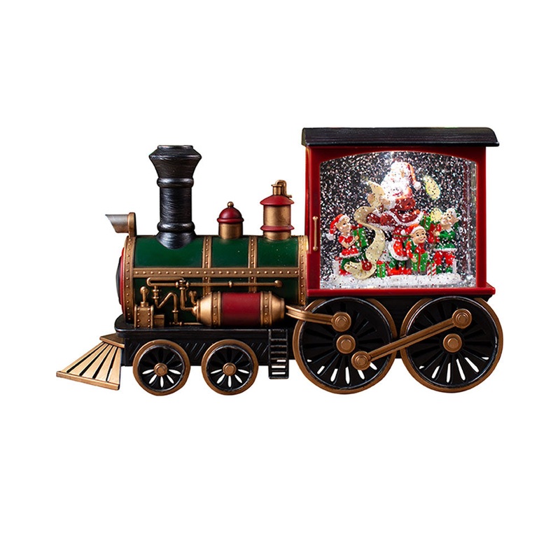 Christmas Glitter Swirl Santa Train Engine 31cm
