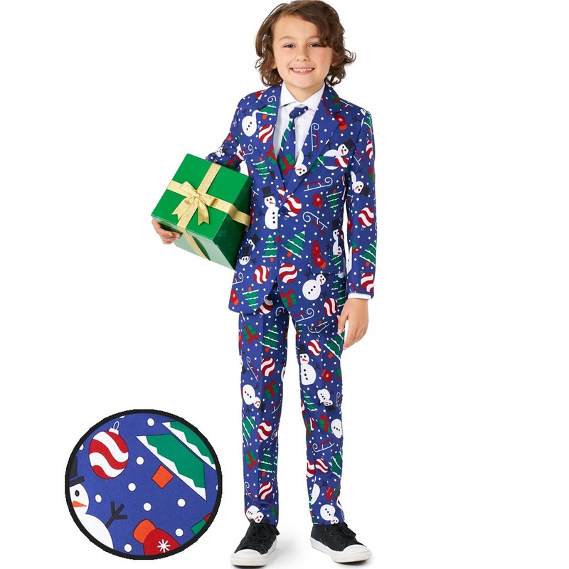 Christmas Snowman Blue Boys Suitmeister